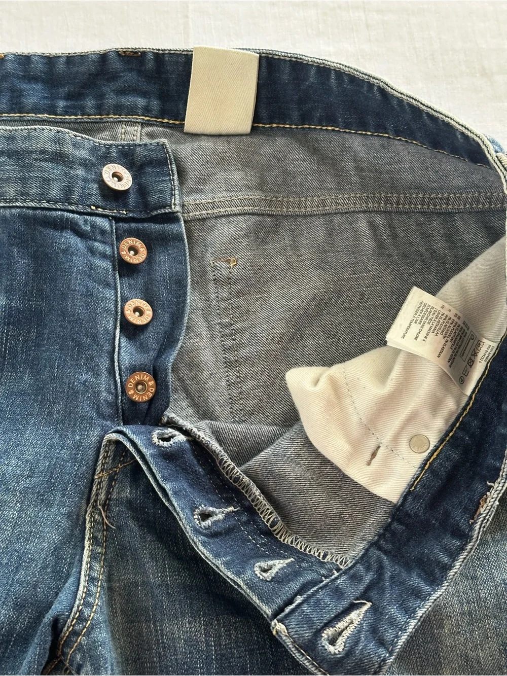 &Denim Slim Low Waist Jeans Men’s Size 36x34 Medium Wash Y2K Casual Stretch